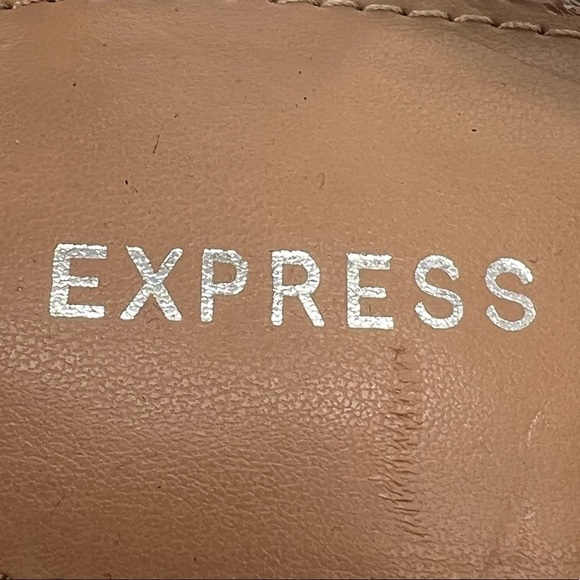 NWT Express Tan Rhinestone Embellished Ankle Strap Heeled Sandals Size 9 Women’s - Picture 2 of 13